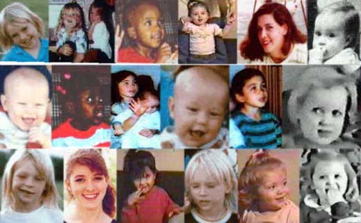pictured: children murdered by the U.S. government during the Waco Massacre]